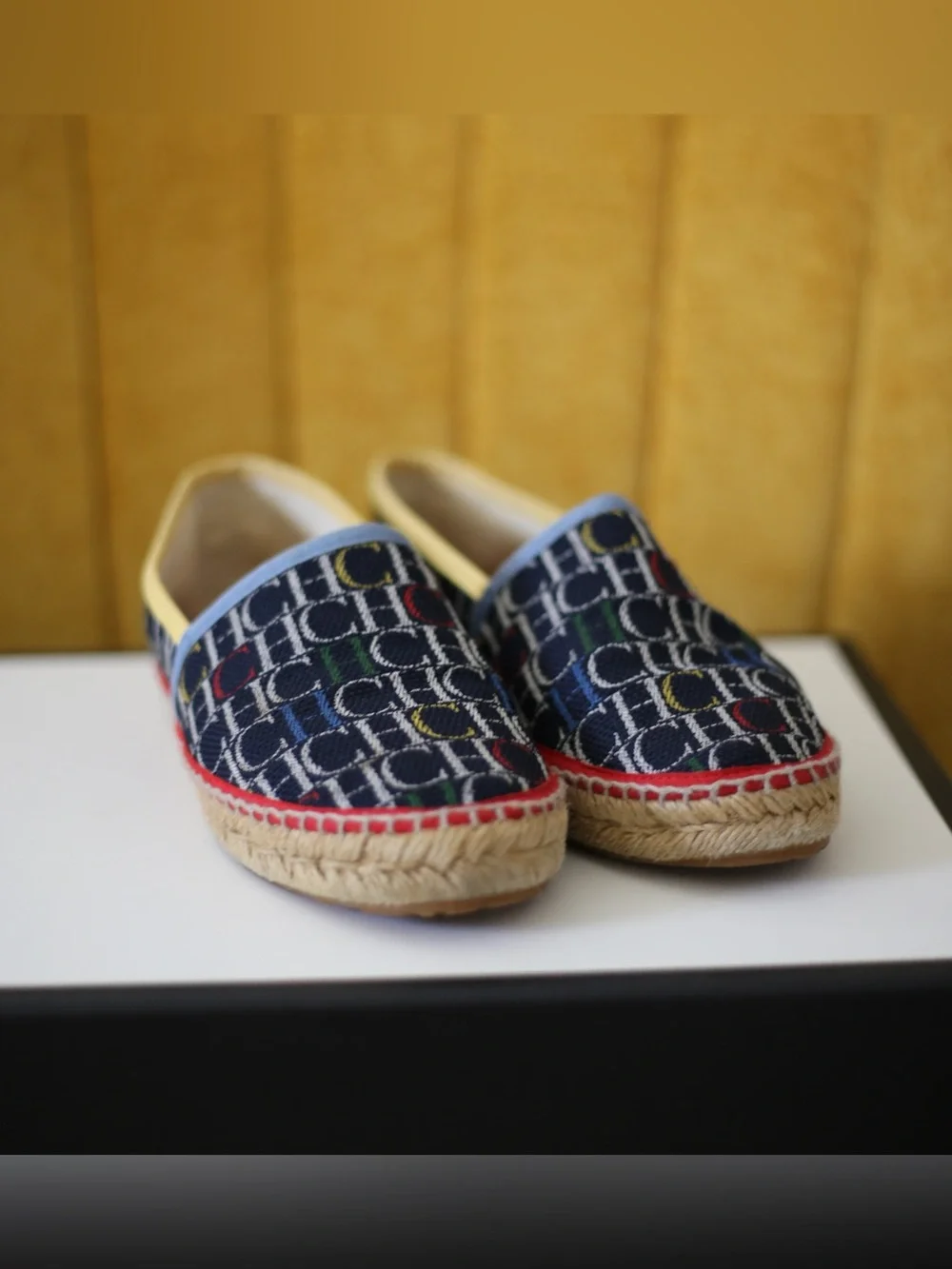 Authentic CH Carolina Herrera Canvas Monogram Espadrilles (EU 36 / US 6)